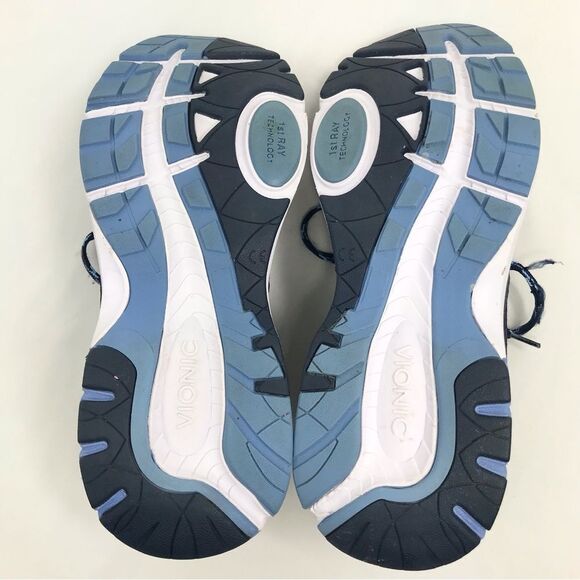 Vionic Satima Navy Light Blue Lace Up Athletic Performance Athleisure Sneakers - Picture 13 of 16